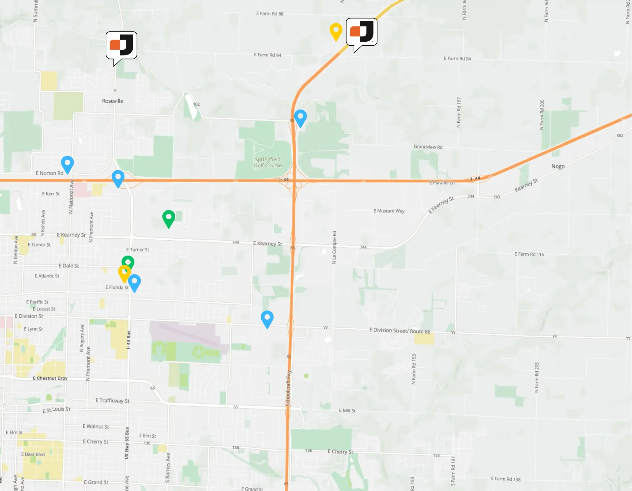 NE Springfield Competition Map