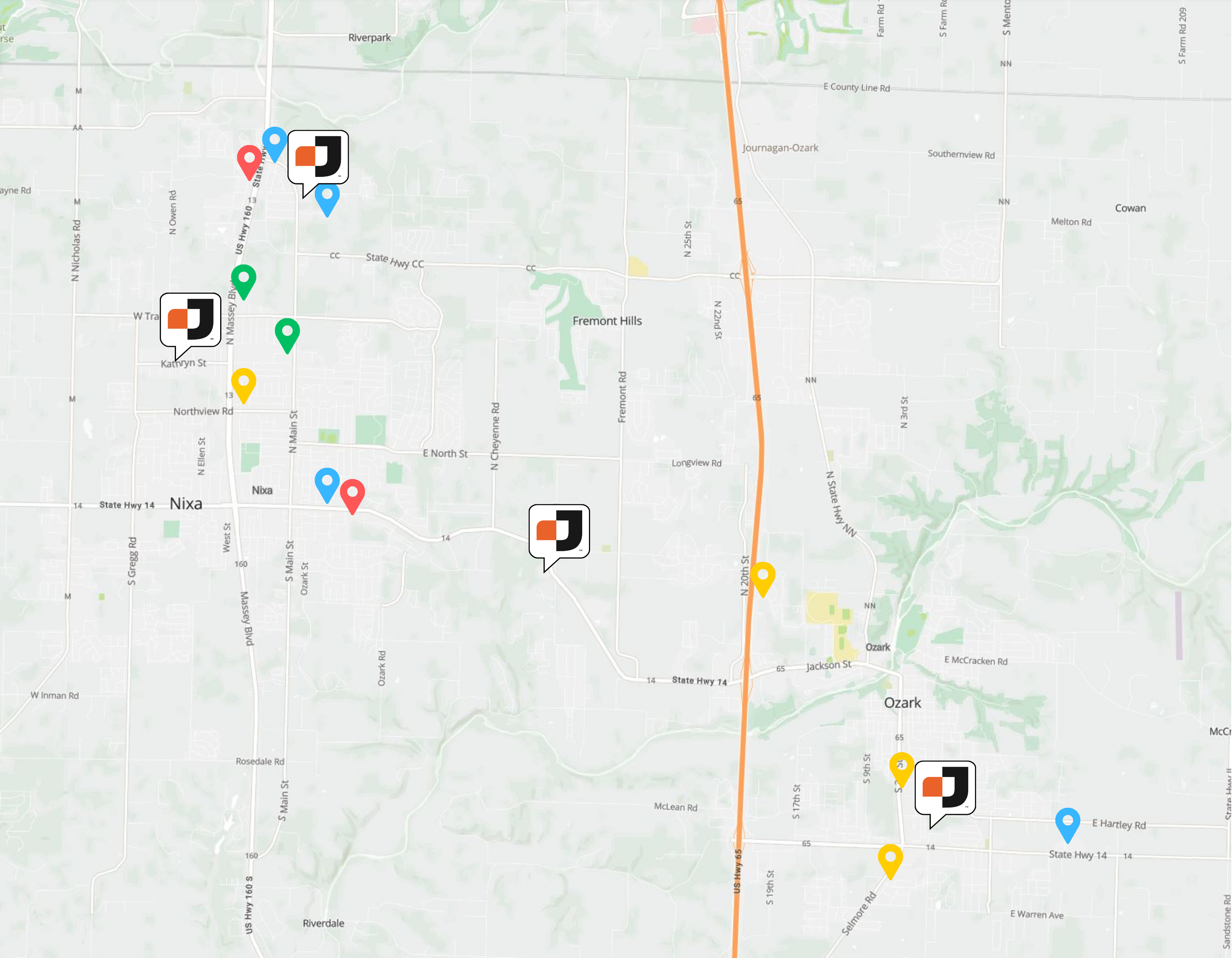 Ozark / Nixa Competition Map