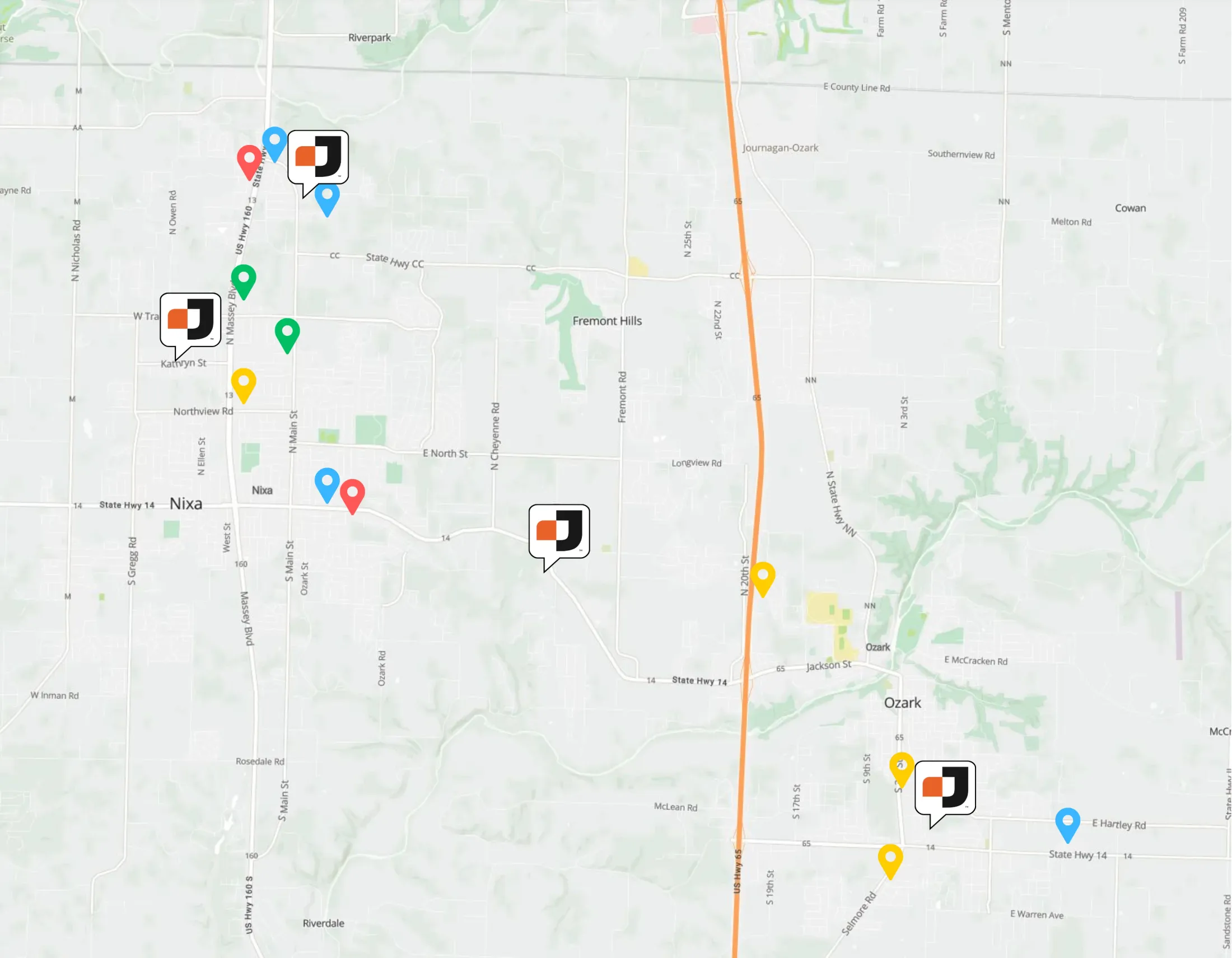 Ozark / Nixa Competition Map