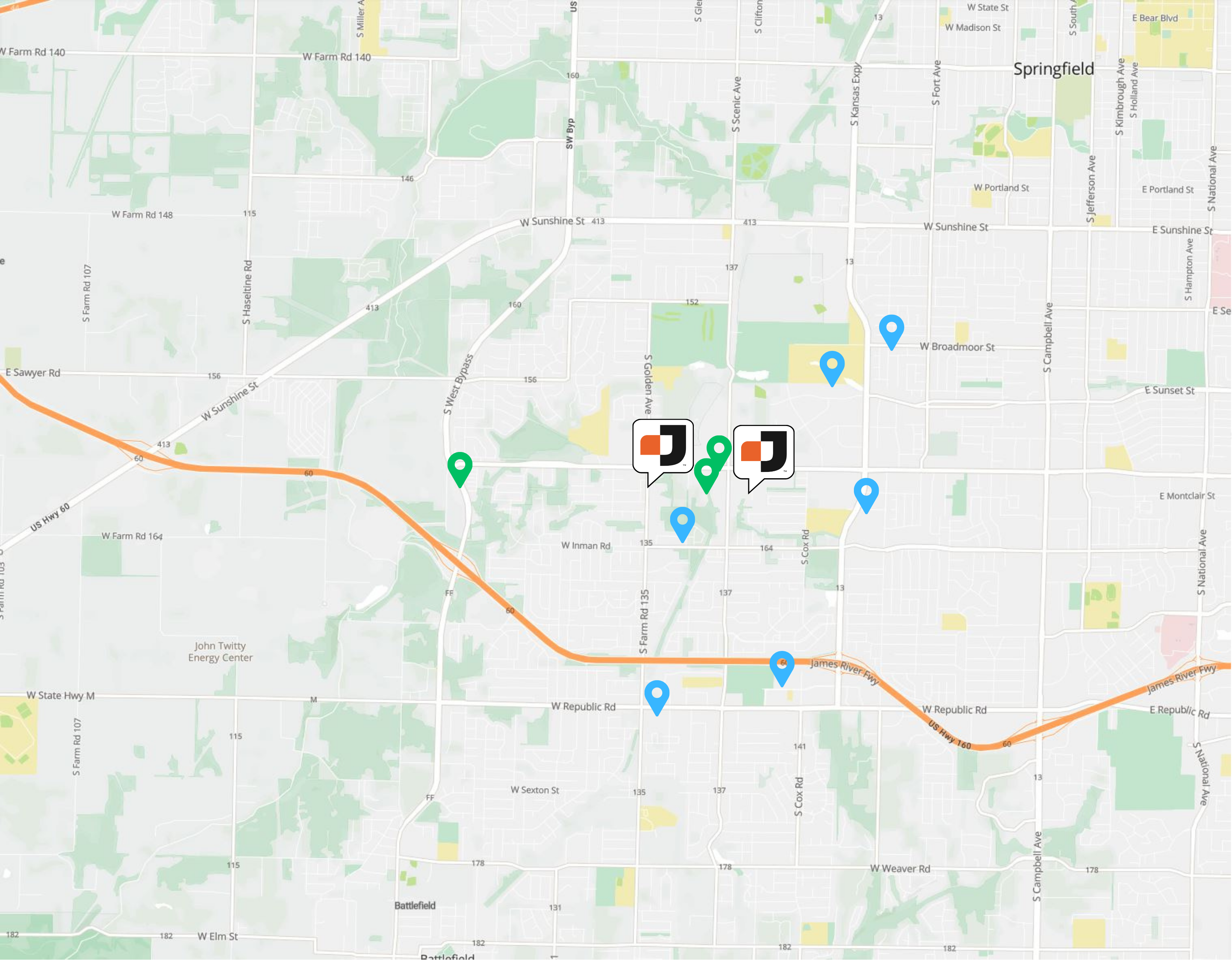 SW Springfield Competition Map