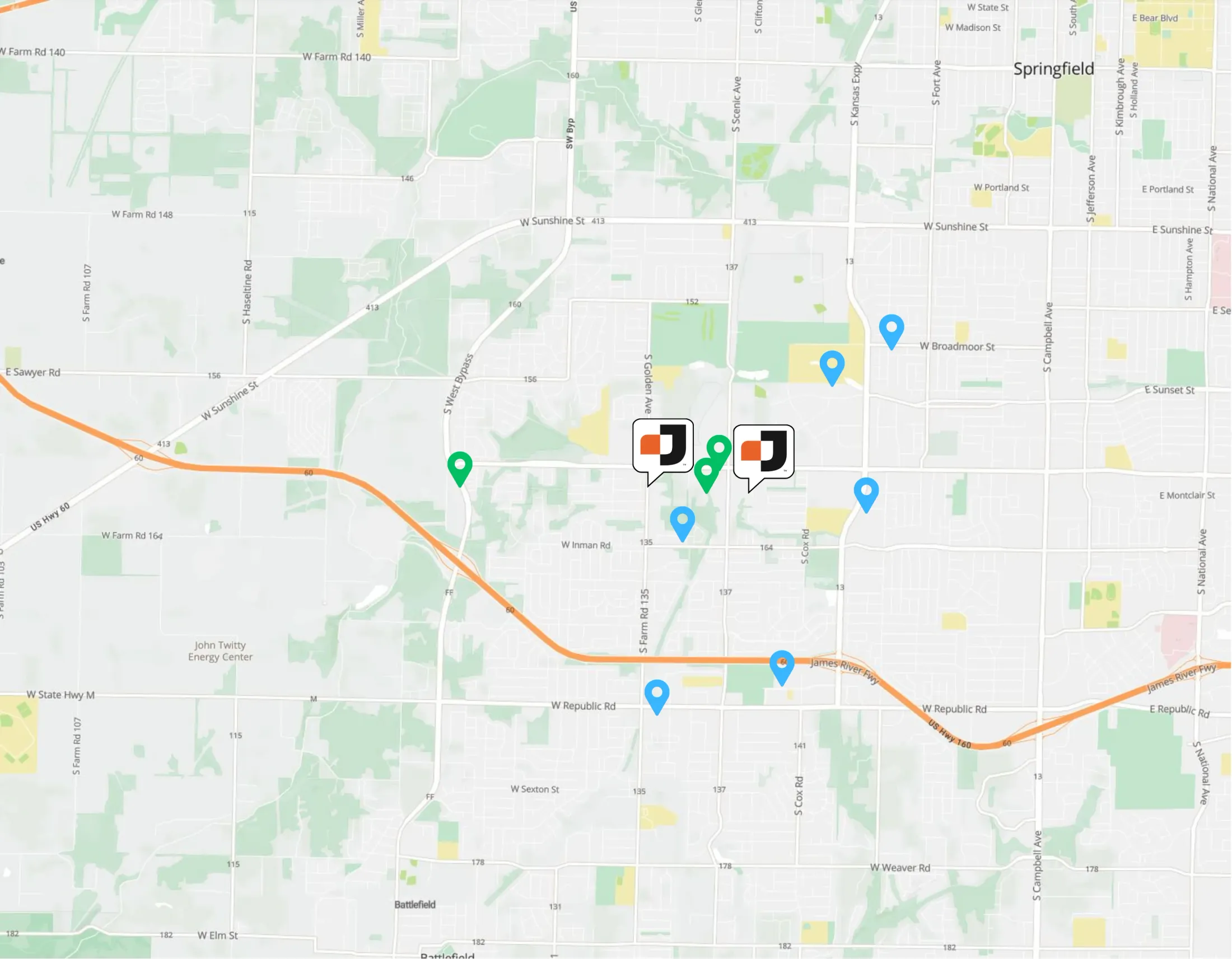 SW Springfield Competition Map