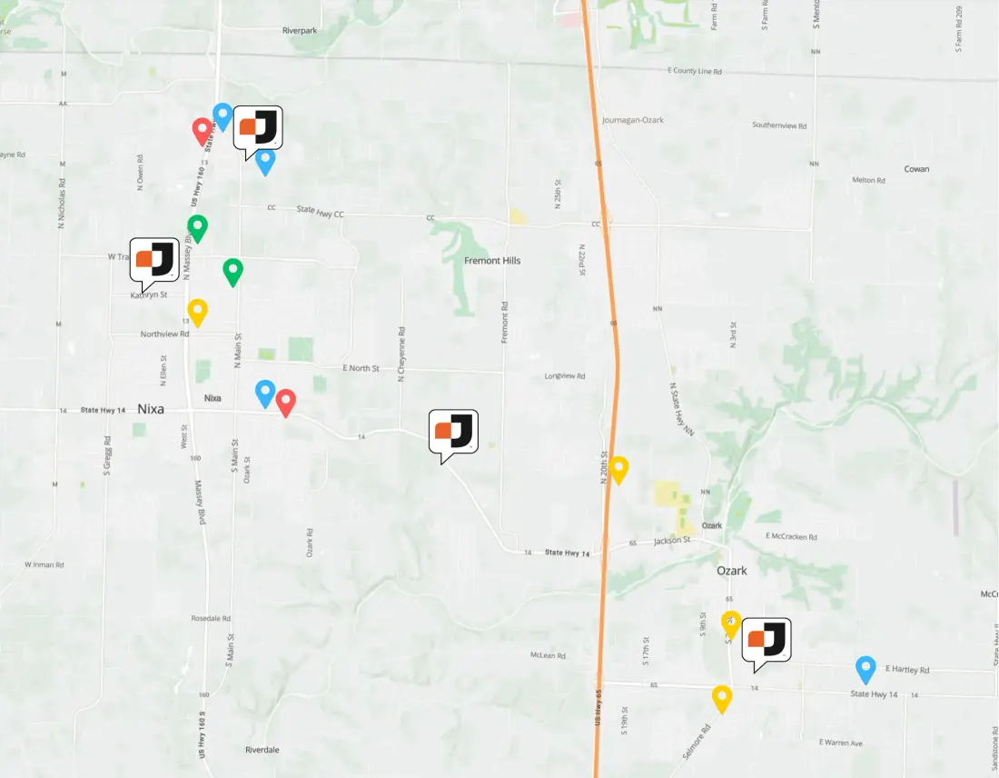Ozark / Nixa competition map