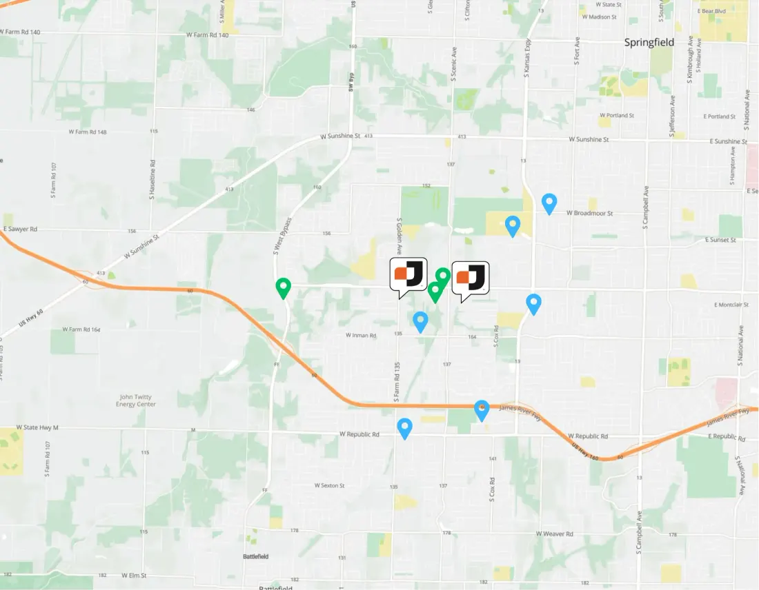 SW Springfield competition map